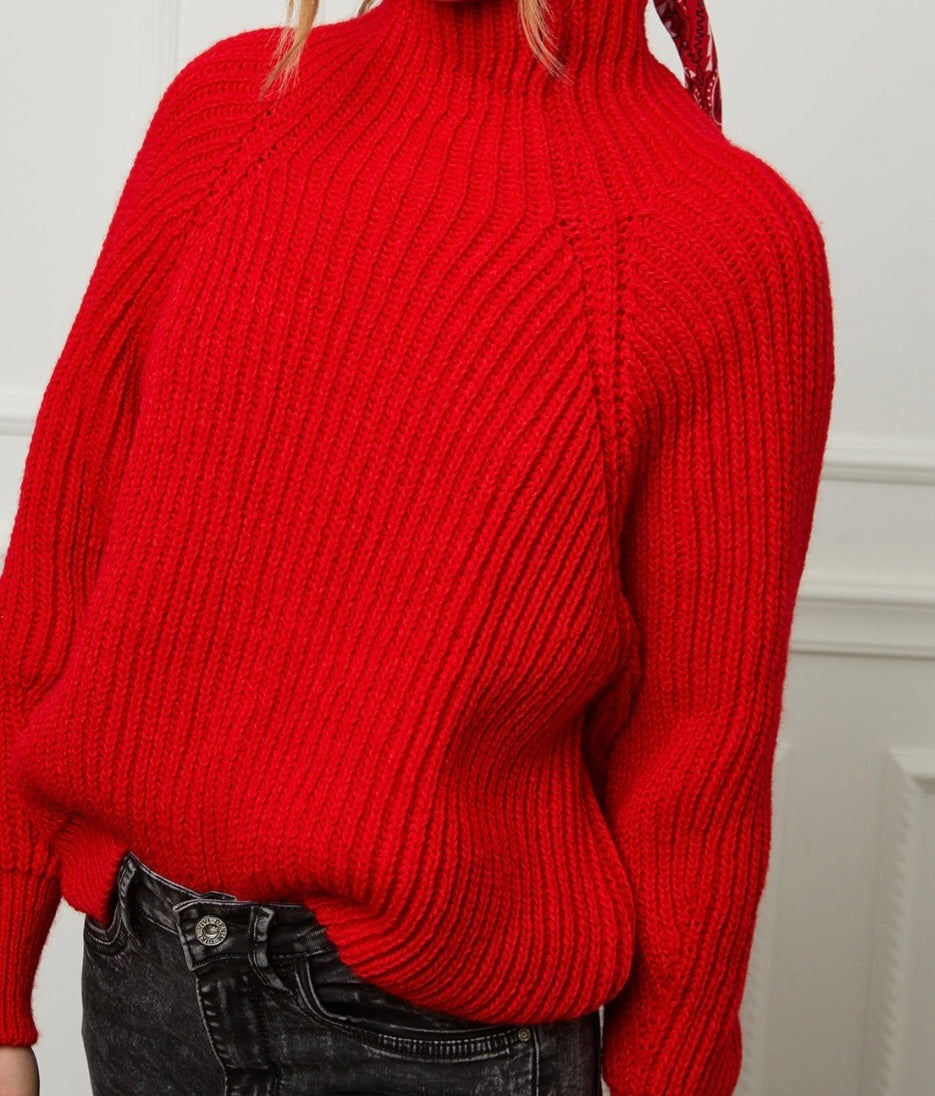 Pull Louis rouge 100% laine