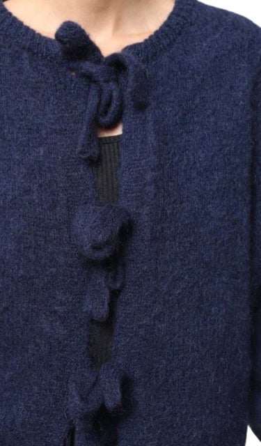 Cardigan Jeanne noeud en maille laine mohair