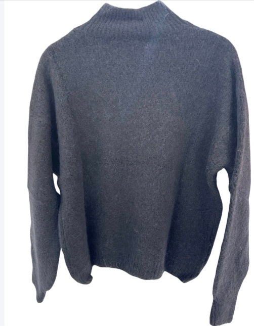 Pull Alban col montant en alpaga noir