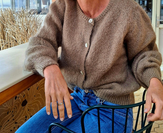 Gilet Bérénice en maille mohair manches longues