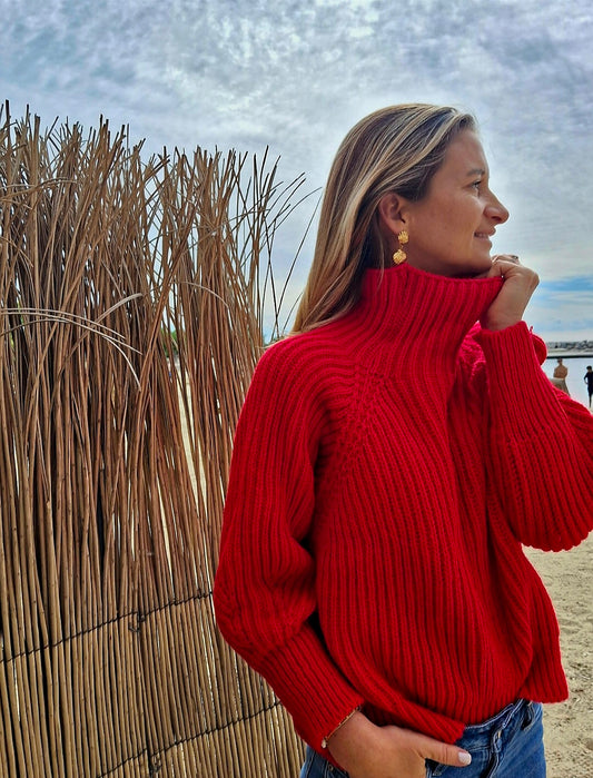 Pull Louis rouge 100% laine