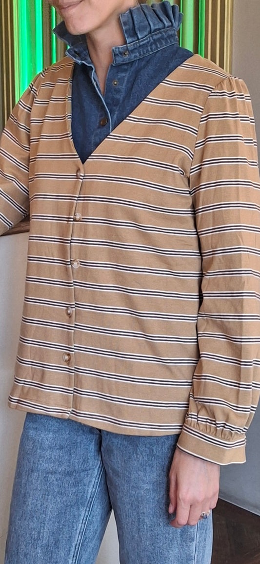 Marinière Victor Taupe 100% coton