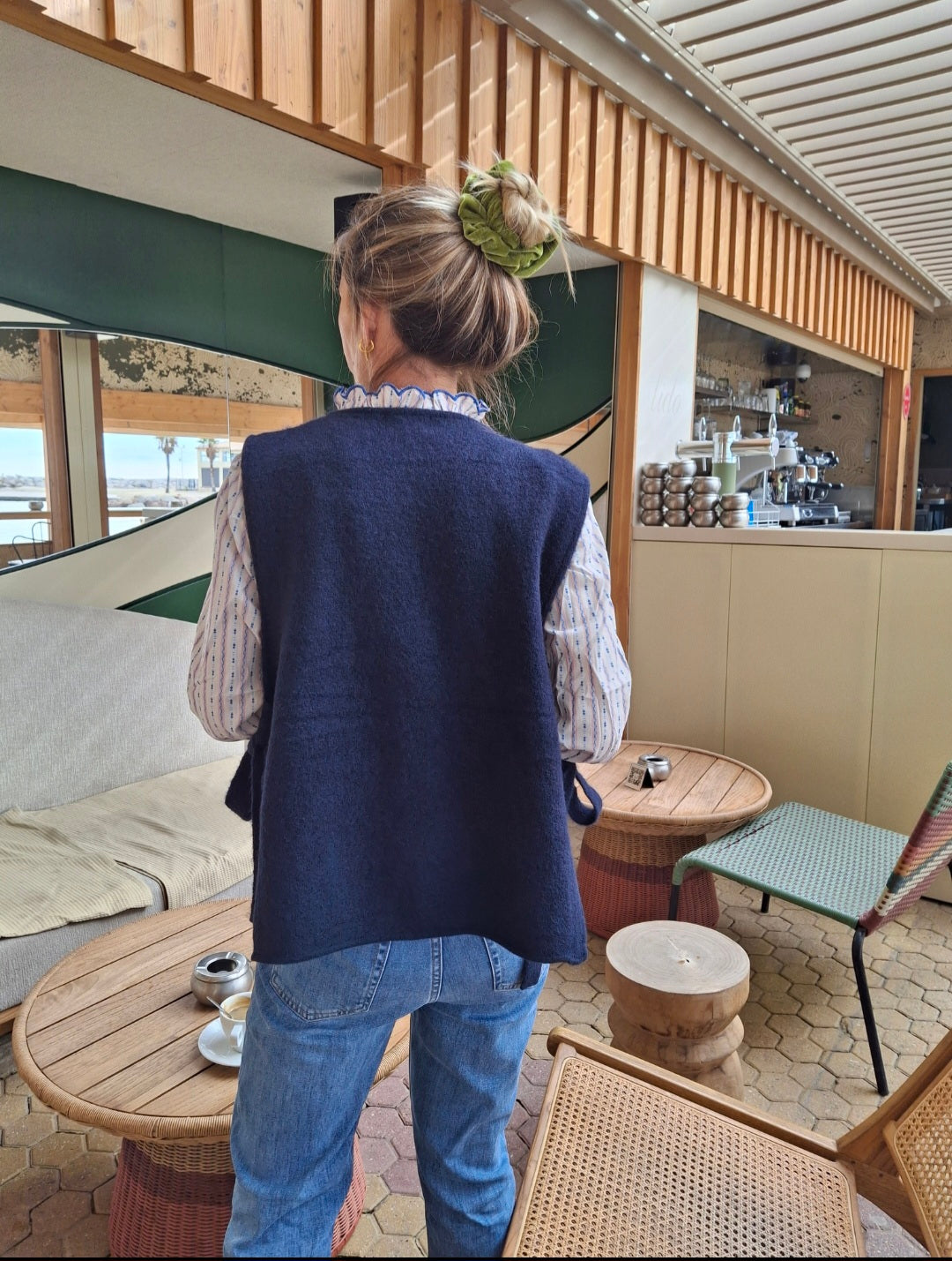 Pull Gustave Marine sans manches