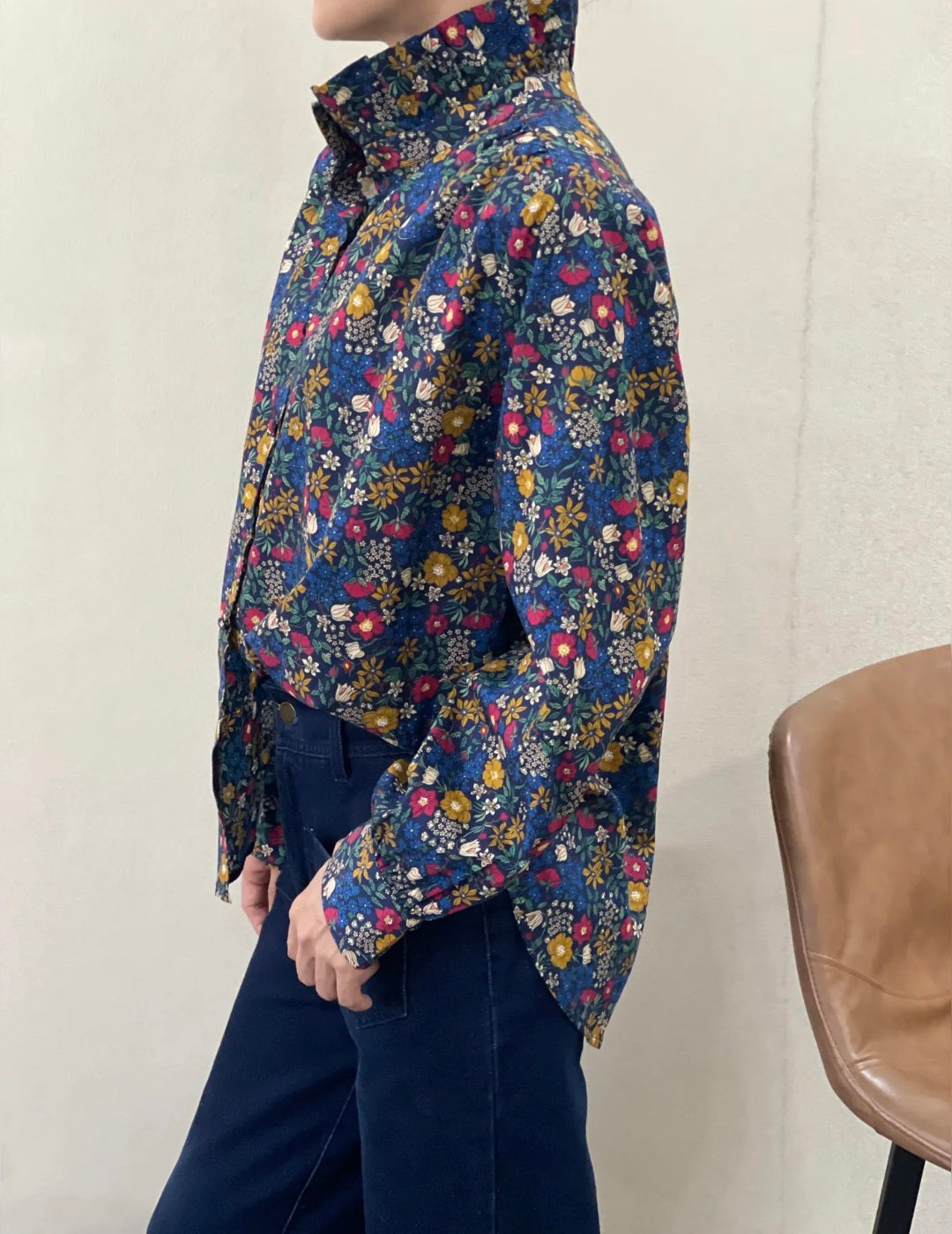 Chemise  Léon col victorien volantée 100%coton