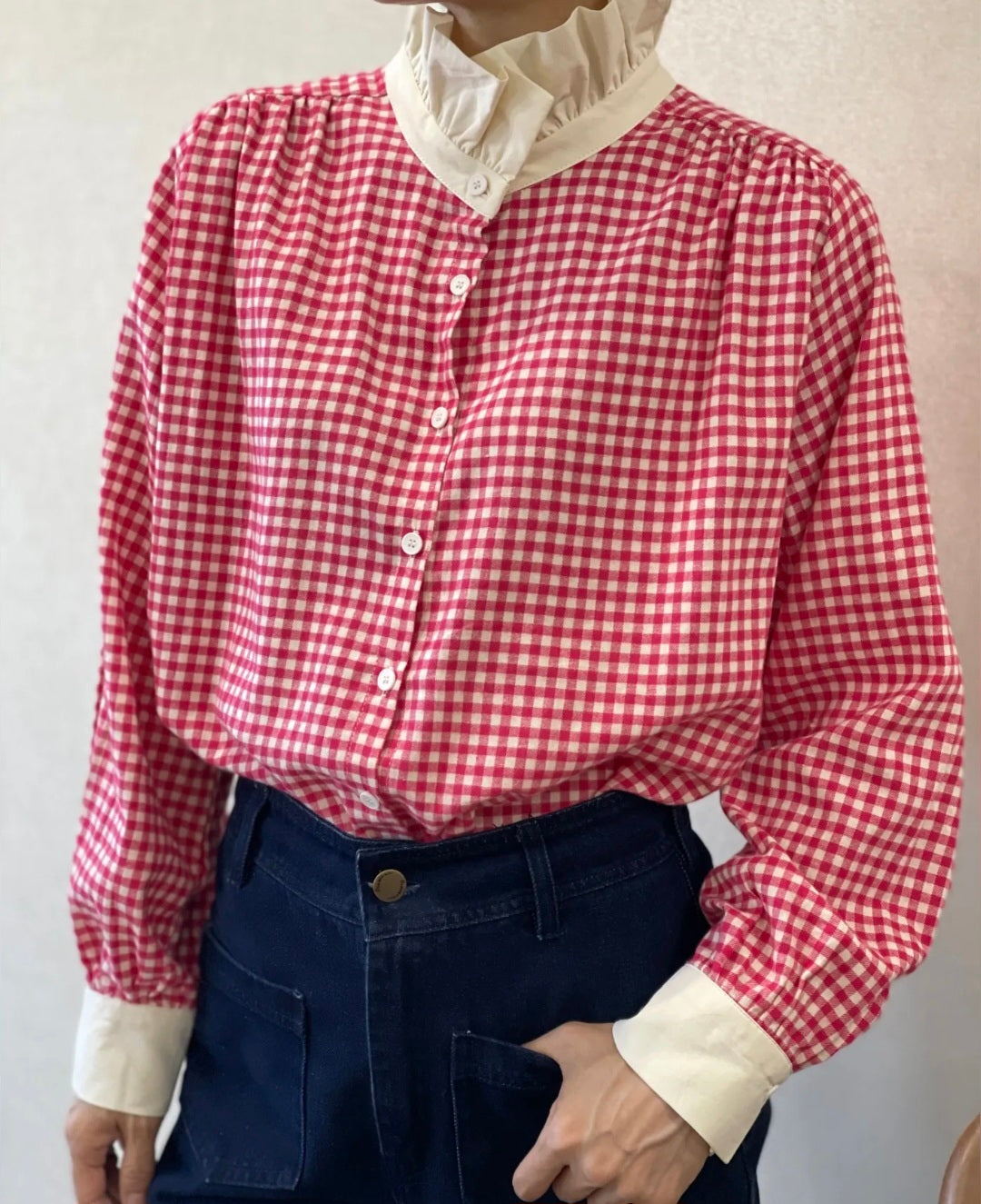 Chemise Orpheas vichy fuchsia