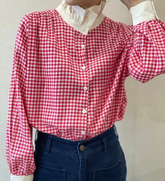 Chemise Orpheas vichy fuchsia