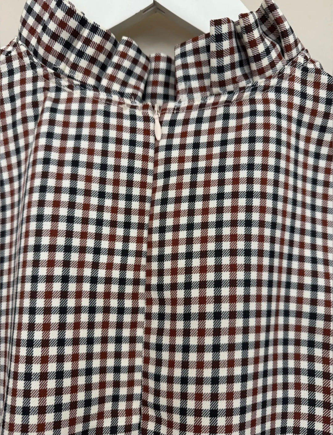 Blouse Léocadie carreaux marine et rouge