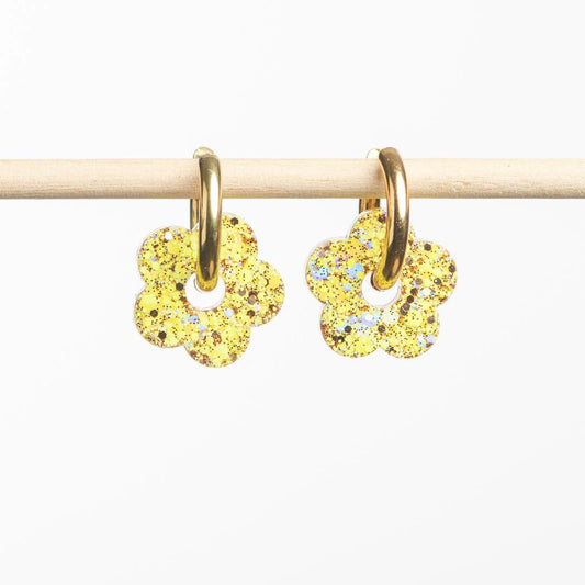 Créoles Fleur Jaune Champagne