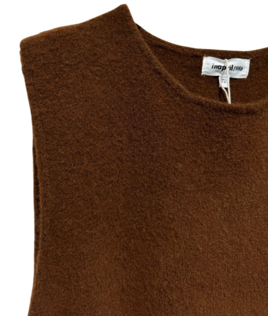 Pull sans manches Amédée marron