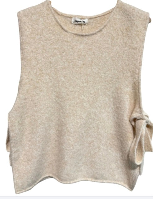 Pull sans manches Amédée beige