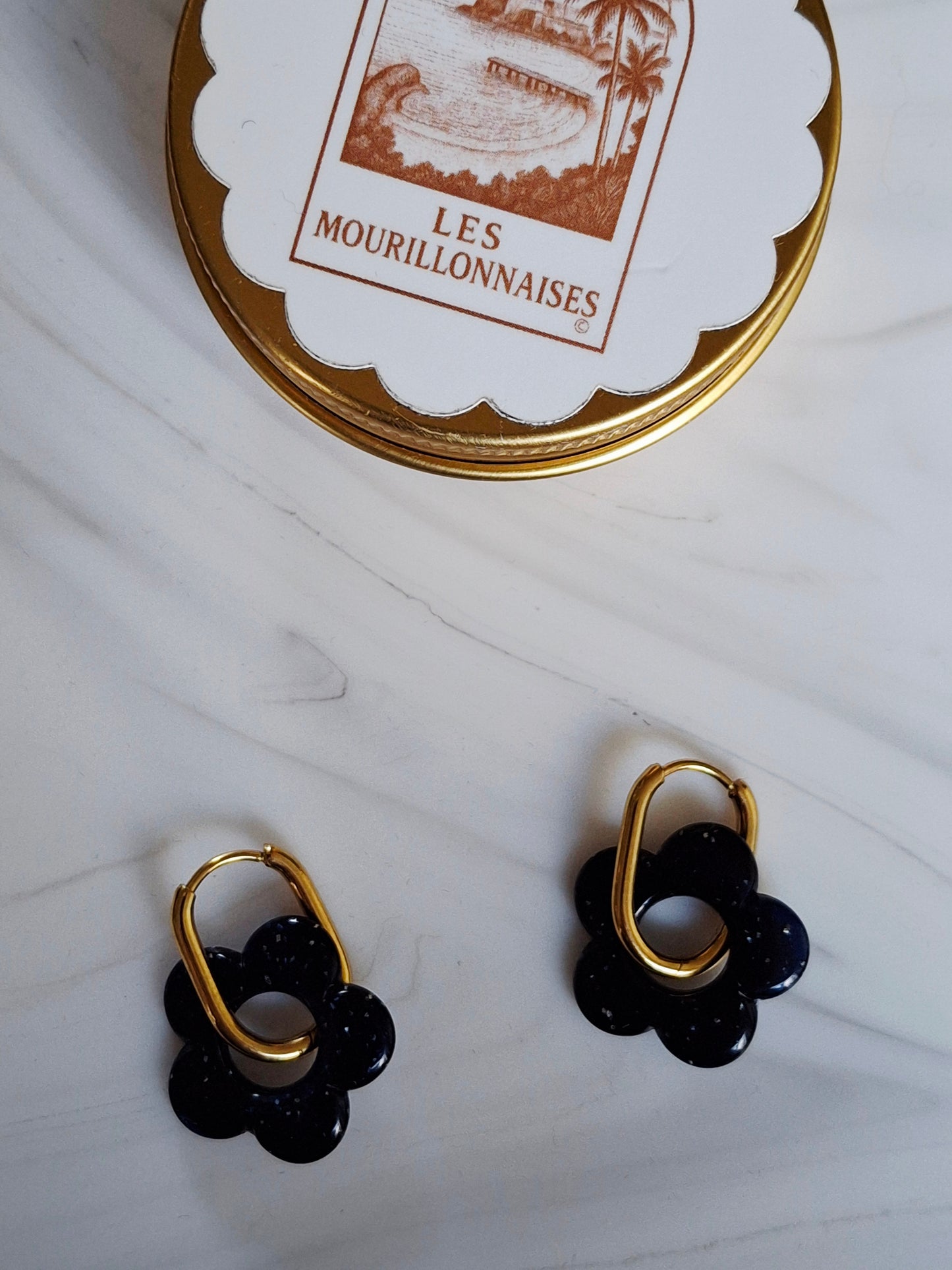 Boucles d’oreilles Pia – bleu nuit