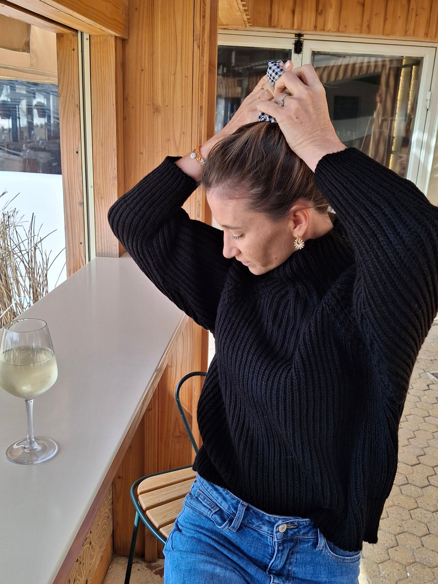 Pull Louis noir  100% Laine
