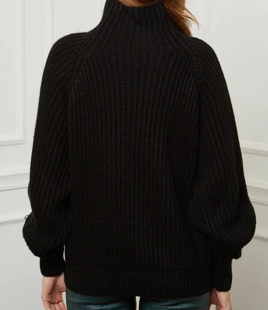 Pull Louis noir  100% Laine