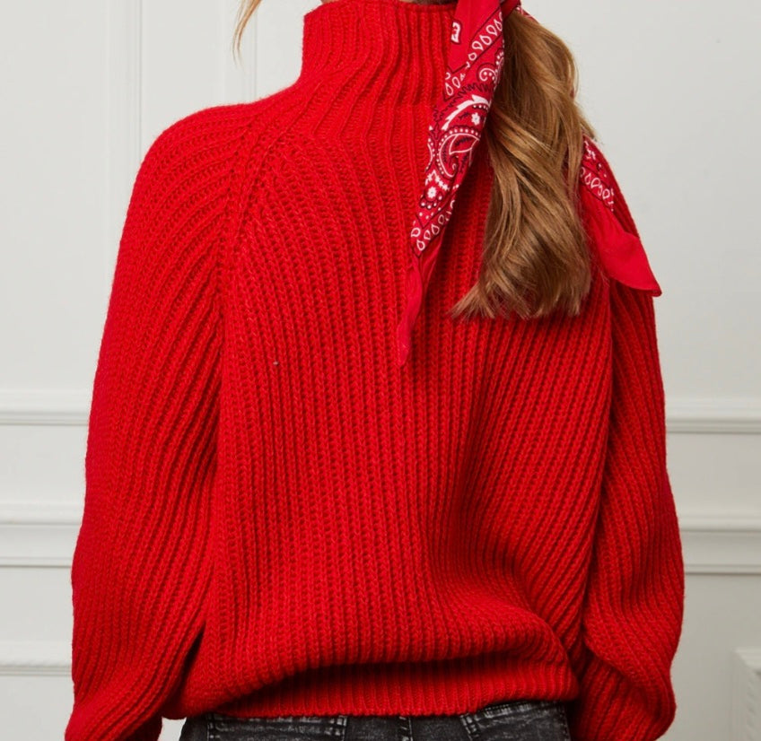 Pull Louis rouge 100% laine