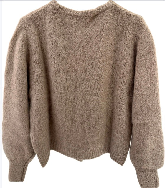 Gilet Bérénice en maille mohair manches longues