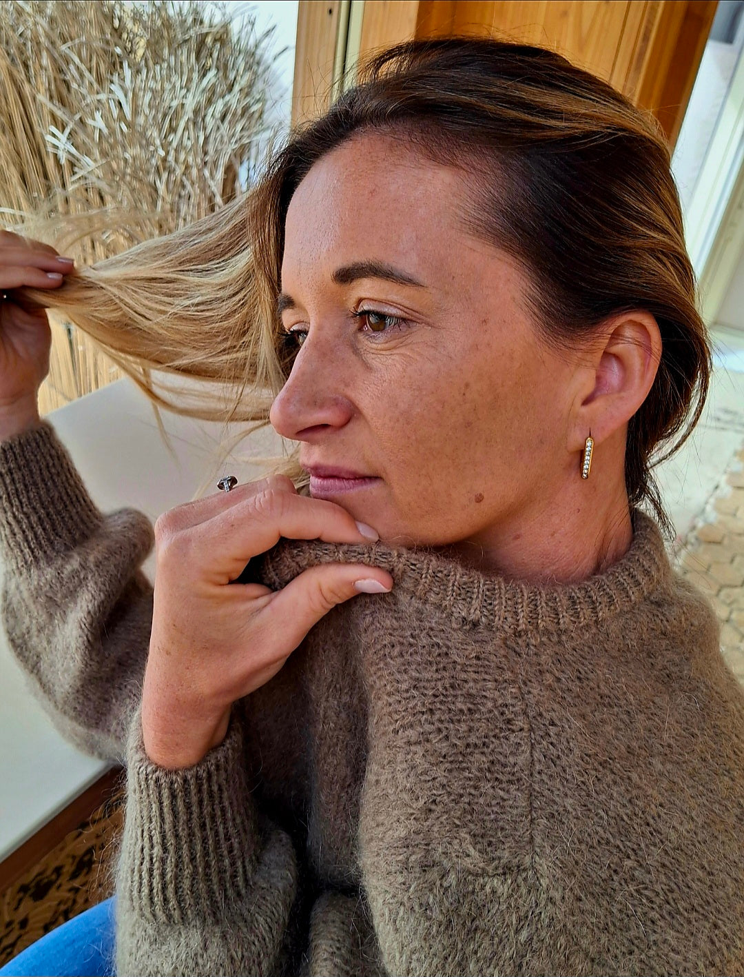 Gilet Bérénice en maille mohair manches longues