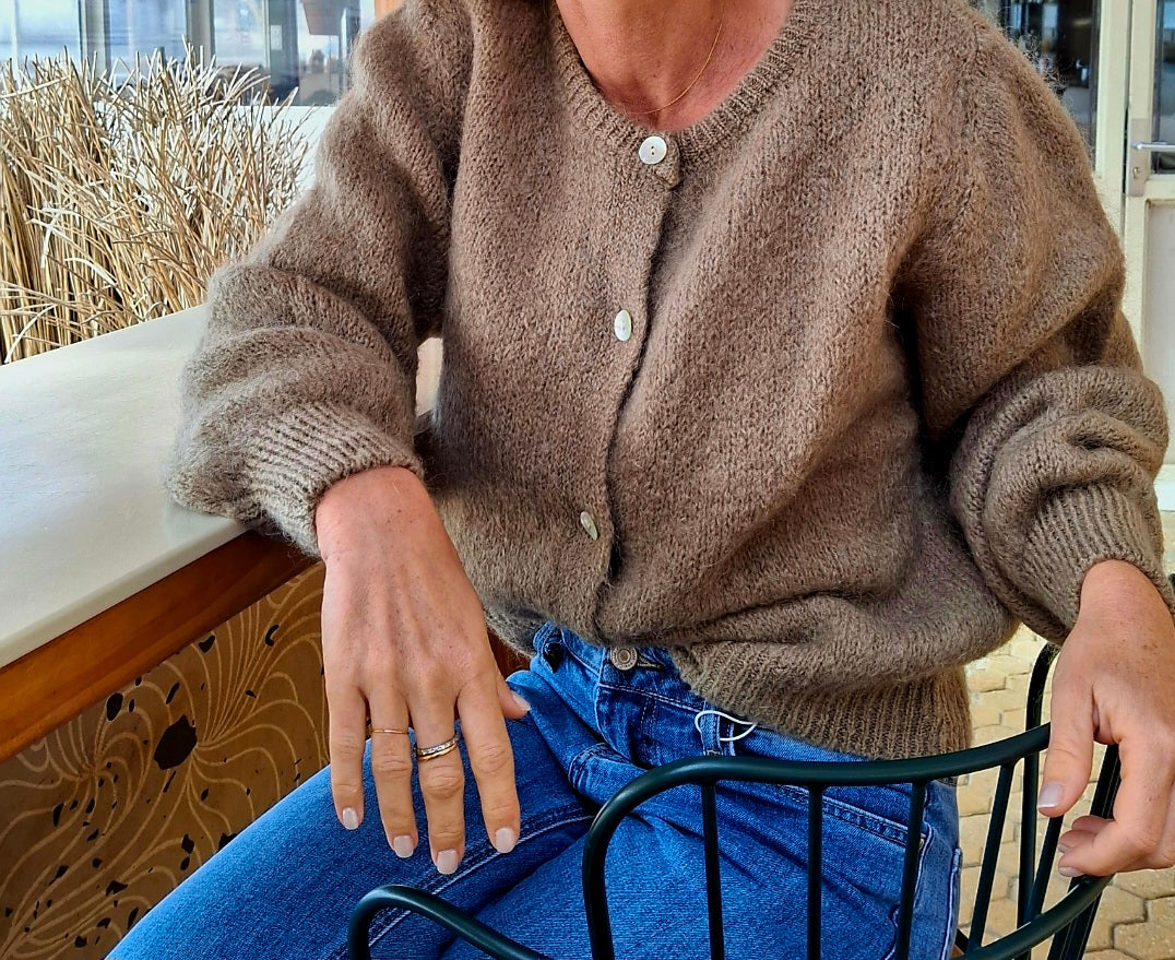 Gilet Bérénice en maille mohair manches longues
