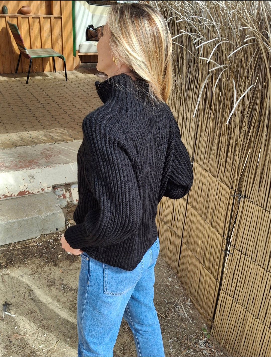 Pull Louis noir  100% Laine
