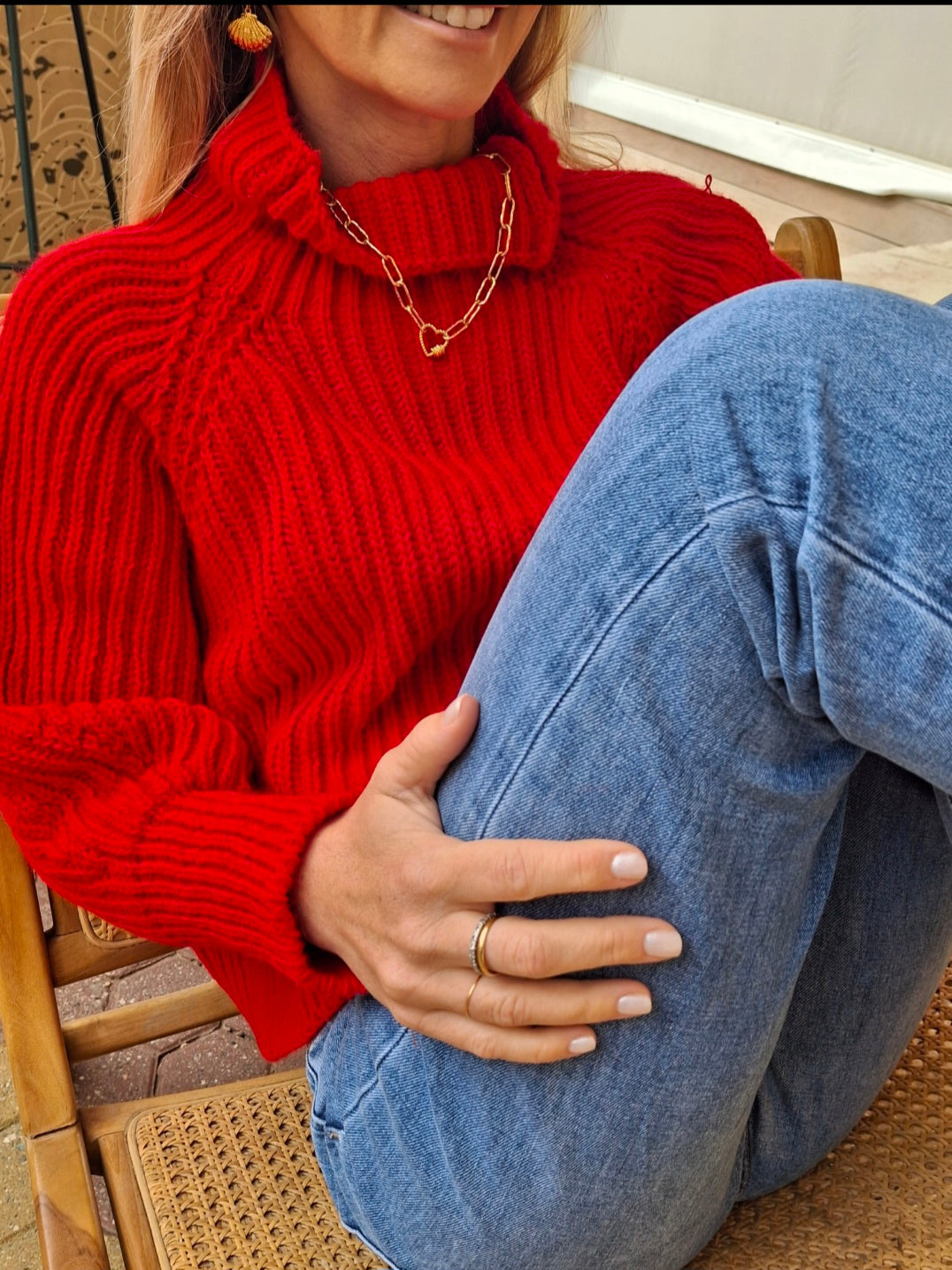 Pull Louis rouge 100% laine