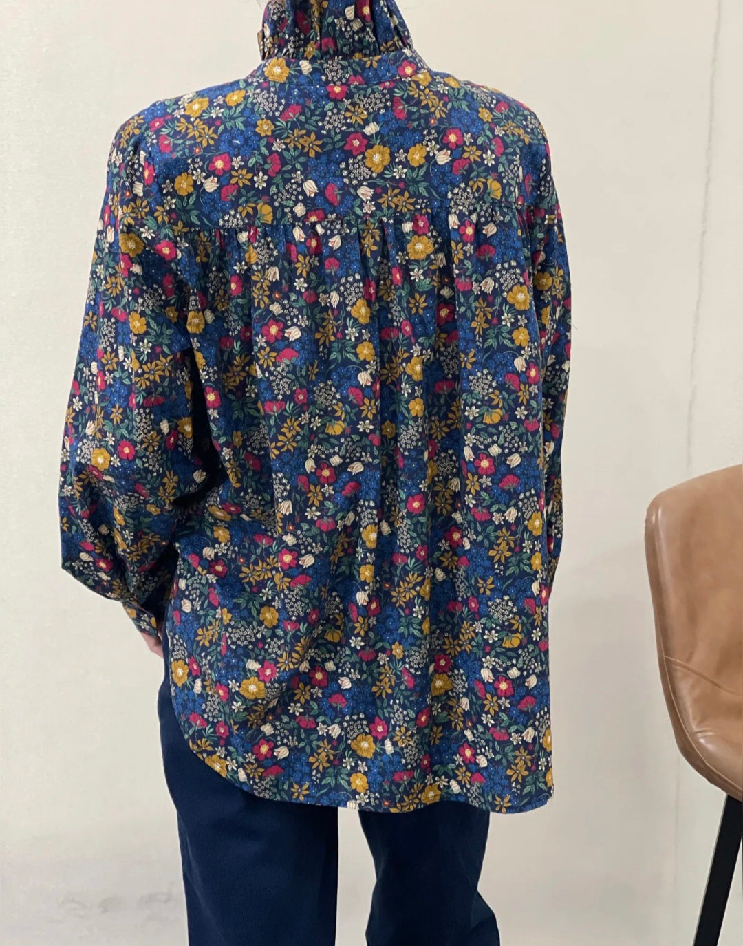 Chemise  Léon col victorien volantée 100%coton