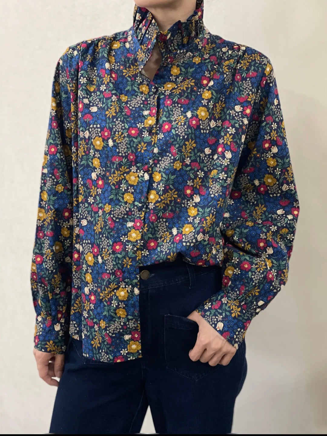 Chemise  Léon col victorien volantée 100%coton