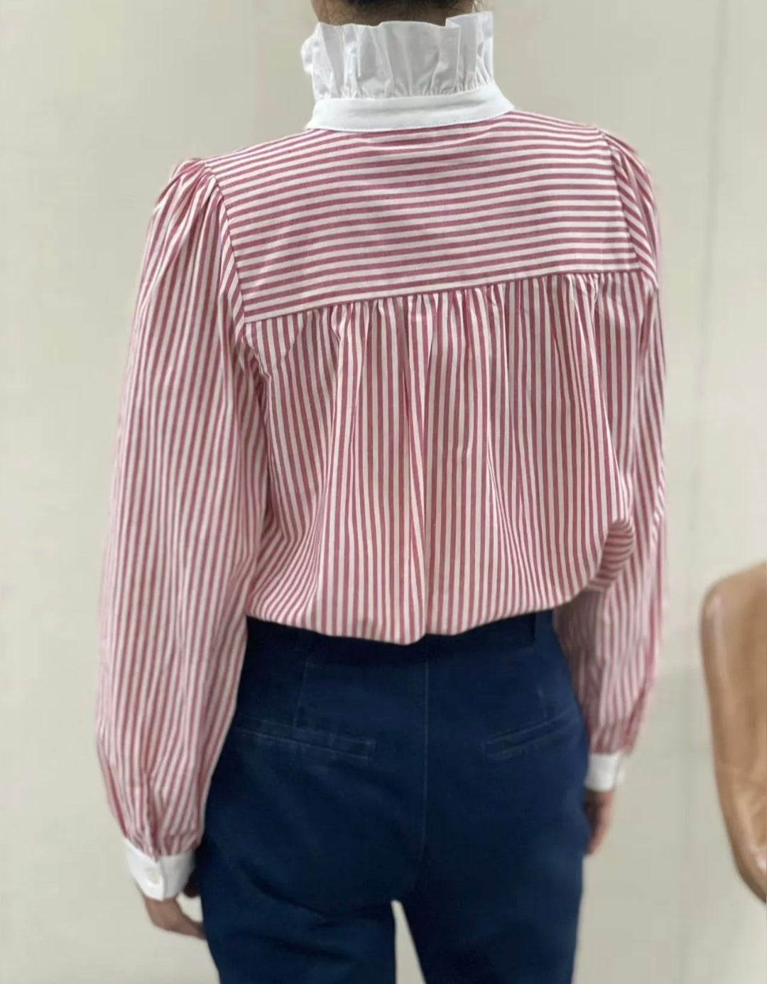 Chemise Mélissa rayures rouge