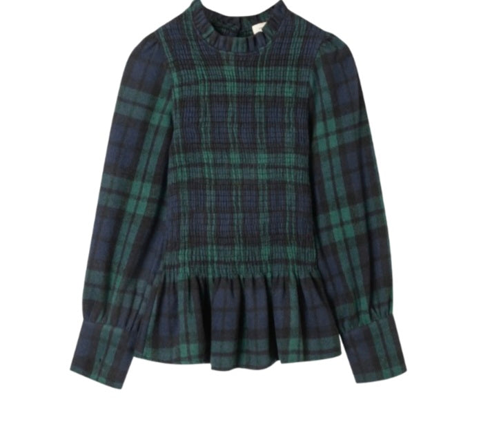 Chemise Mélissa smocké marine vert