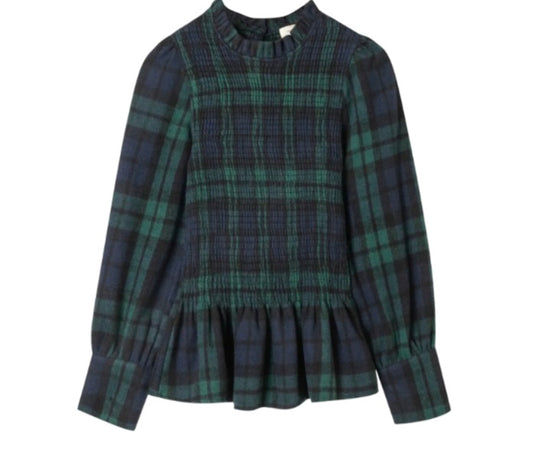 Chemise Mélissa smocké marine vert