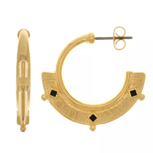 Créoles Lysandre ethnique  texturée avec résine époxy