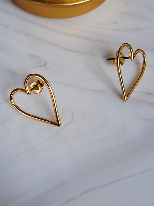 Boucles d'oreilles Félix coeur évidé