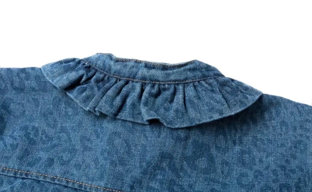 Veste Philippe bleu imprime léopard