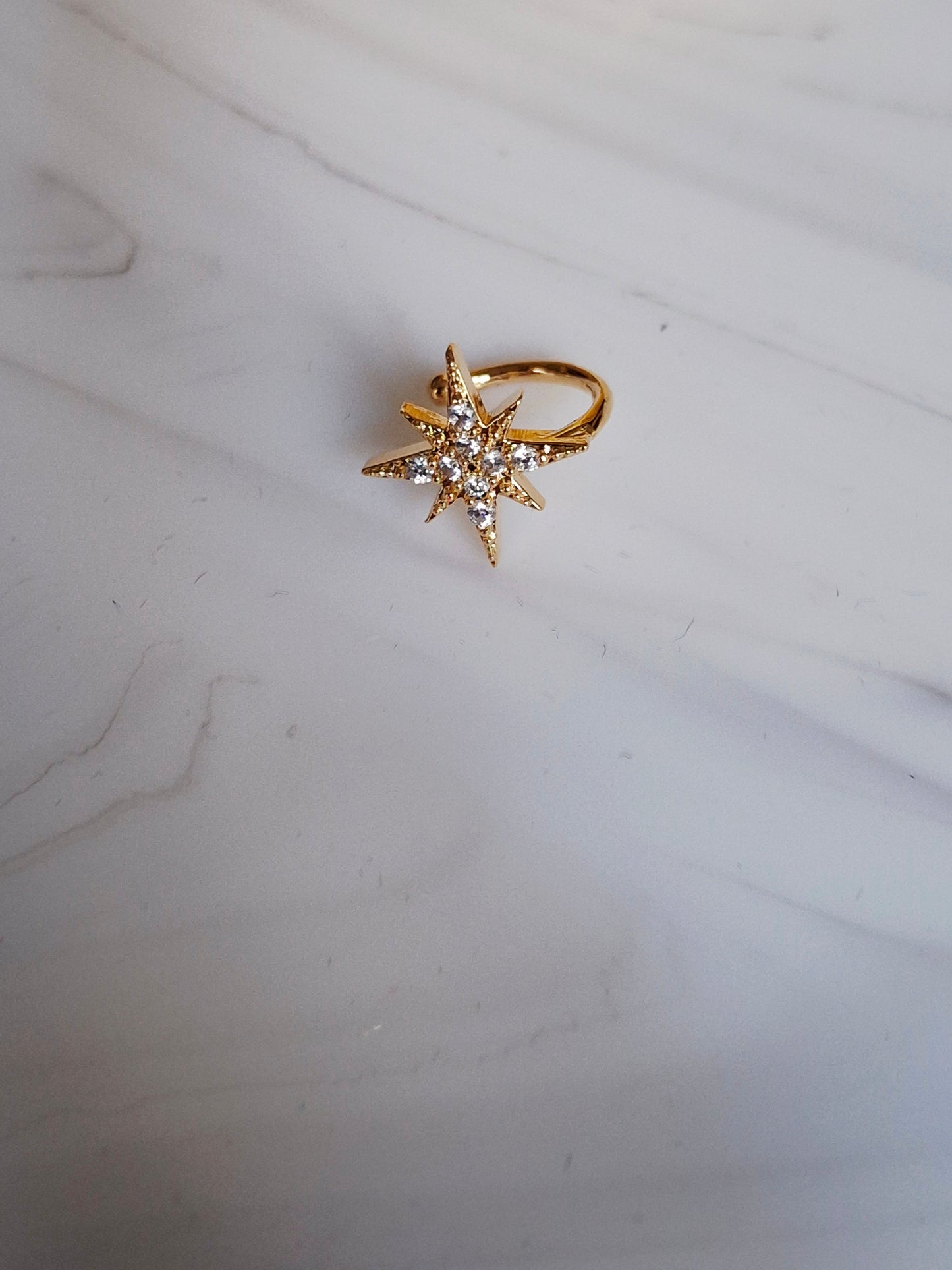 Bague d'oreille capucine anneau fin avec étoile