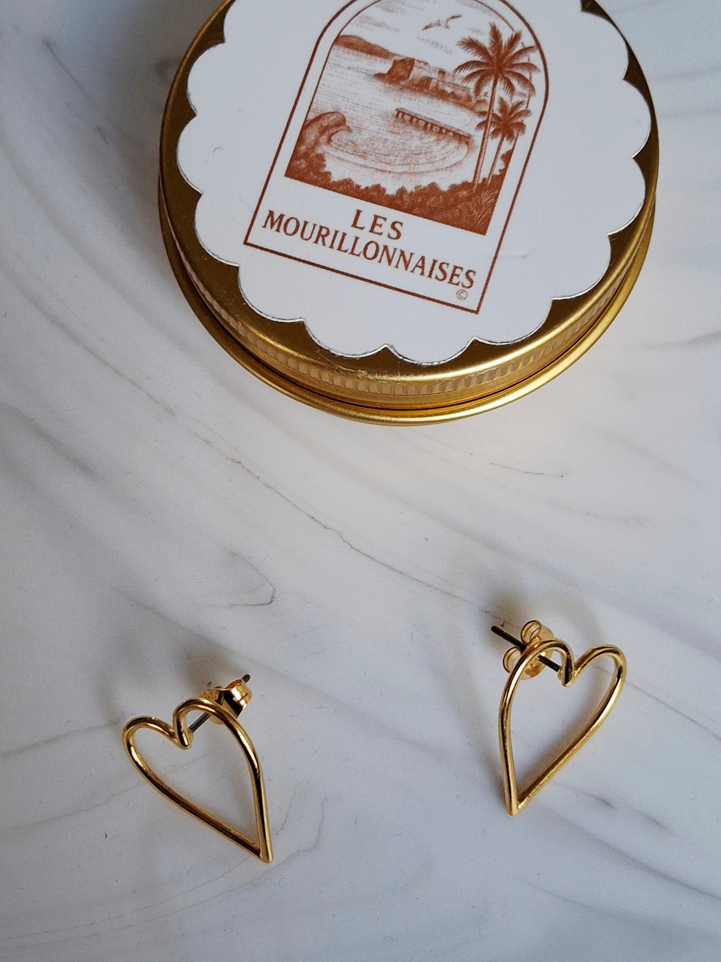 Boucles d'oreilles Félix coeur évidé