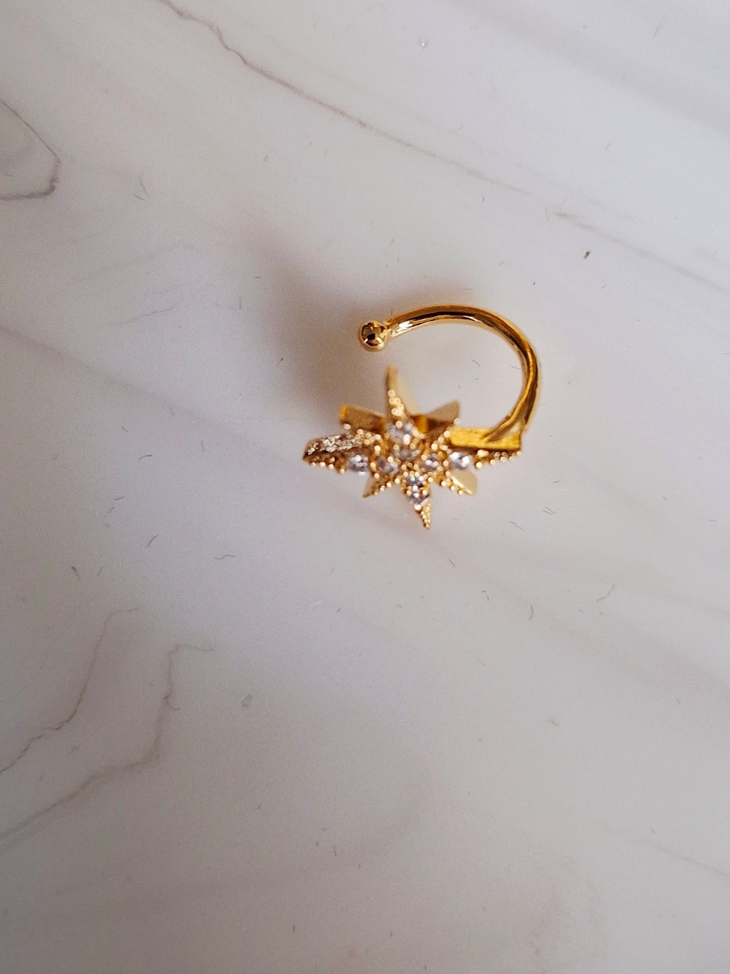 Bague d'oreille capucine anneau fin avec étoile
