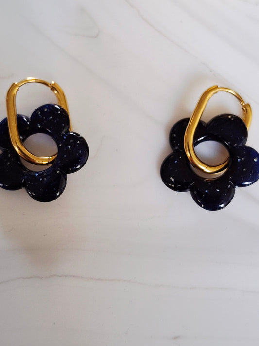 Boucles d’oreilles Pia – bleu nuit