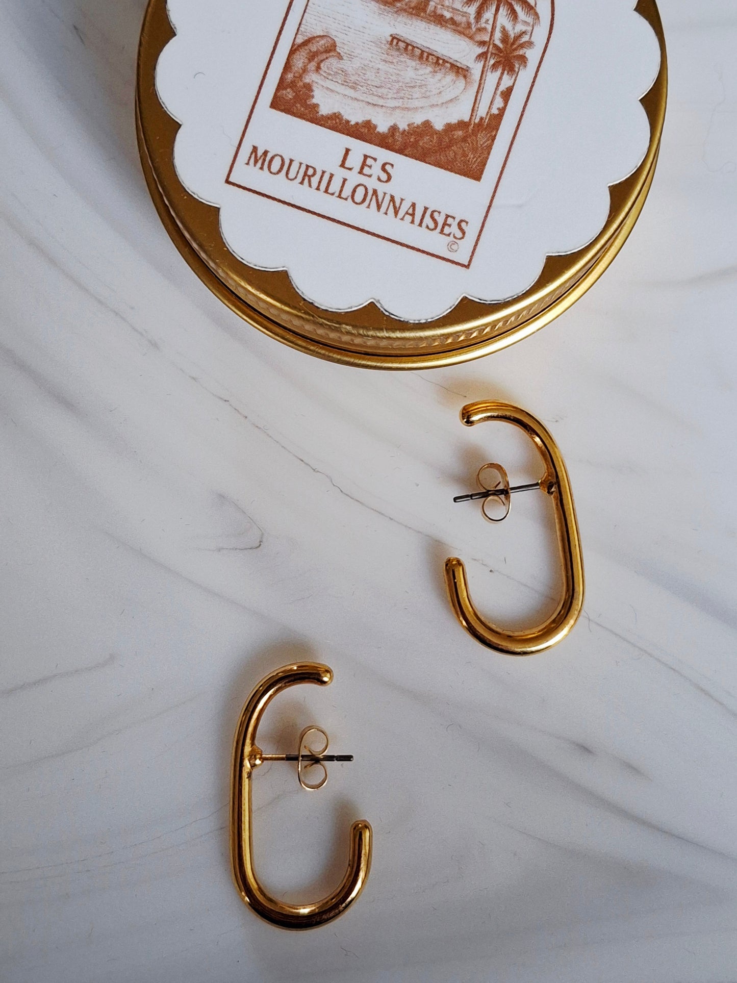 Boucles d'oreilles Orfeo barre arrondie